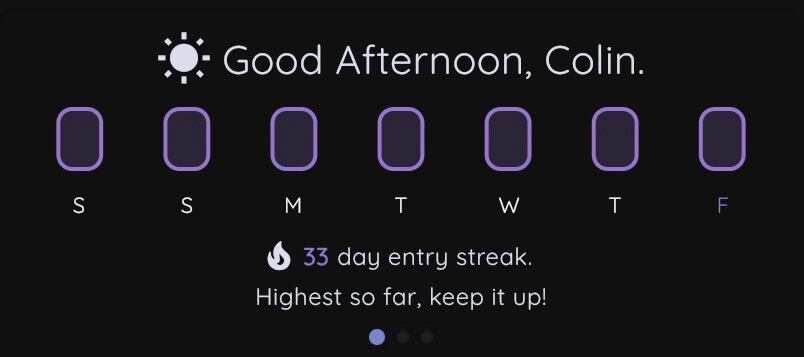 Habit tracker app daily entries streak visual progress